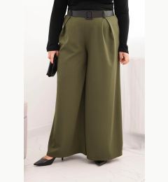 Снимка на Широки панталони с колан и големи размери