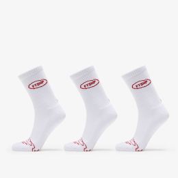 Снимка на Footshop Basic Crew Socks 3-Pack White (Red Logo) 43-46