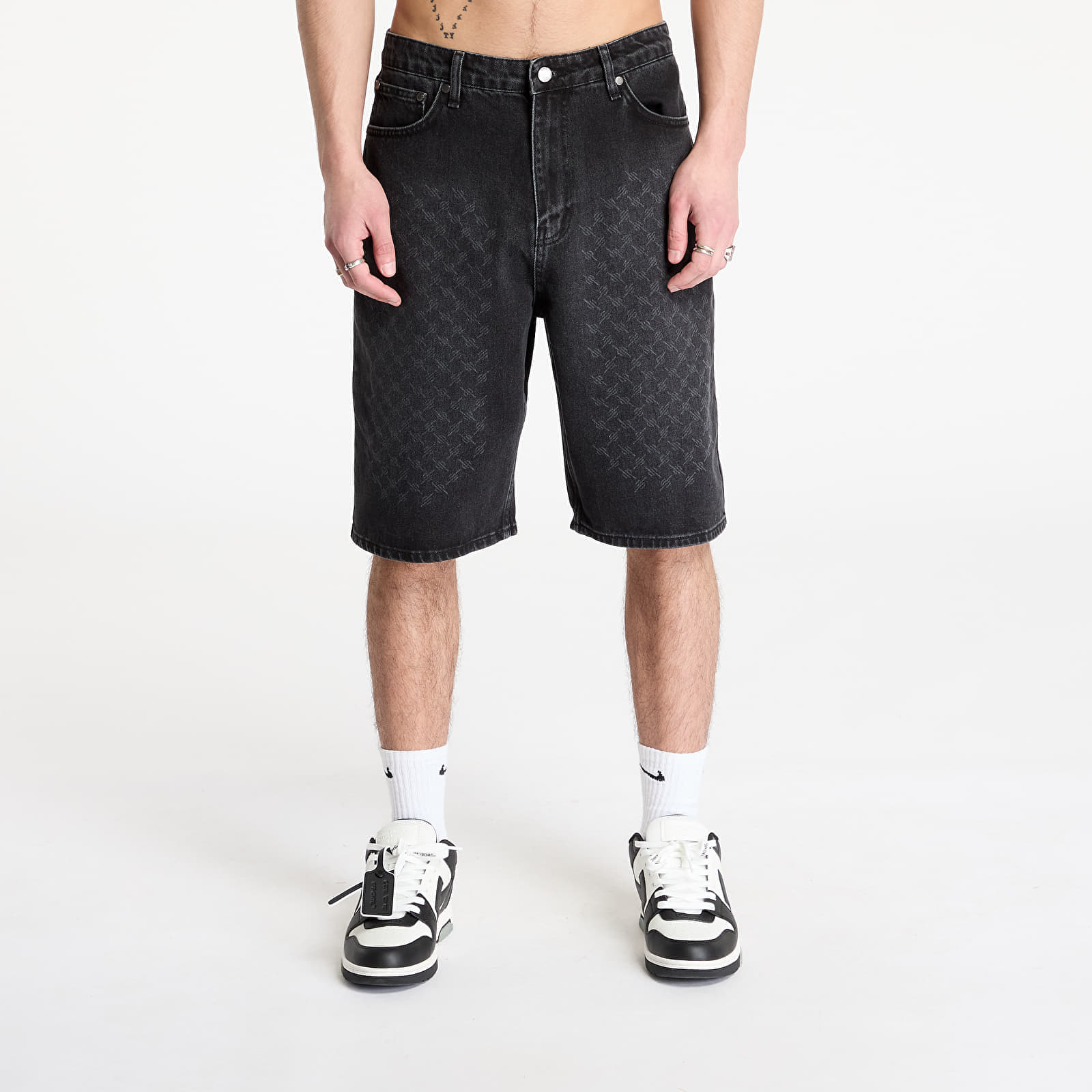 Снимка на Къси панталони Daily Paper Laser Monogram Denim Shorts Black L
