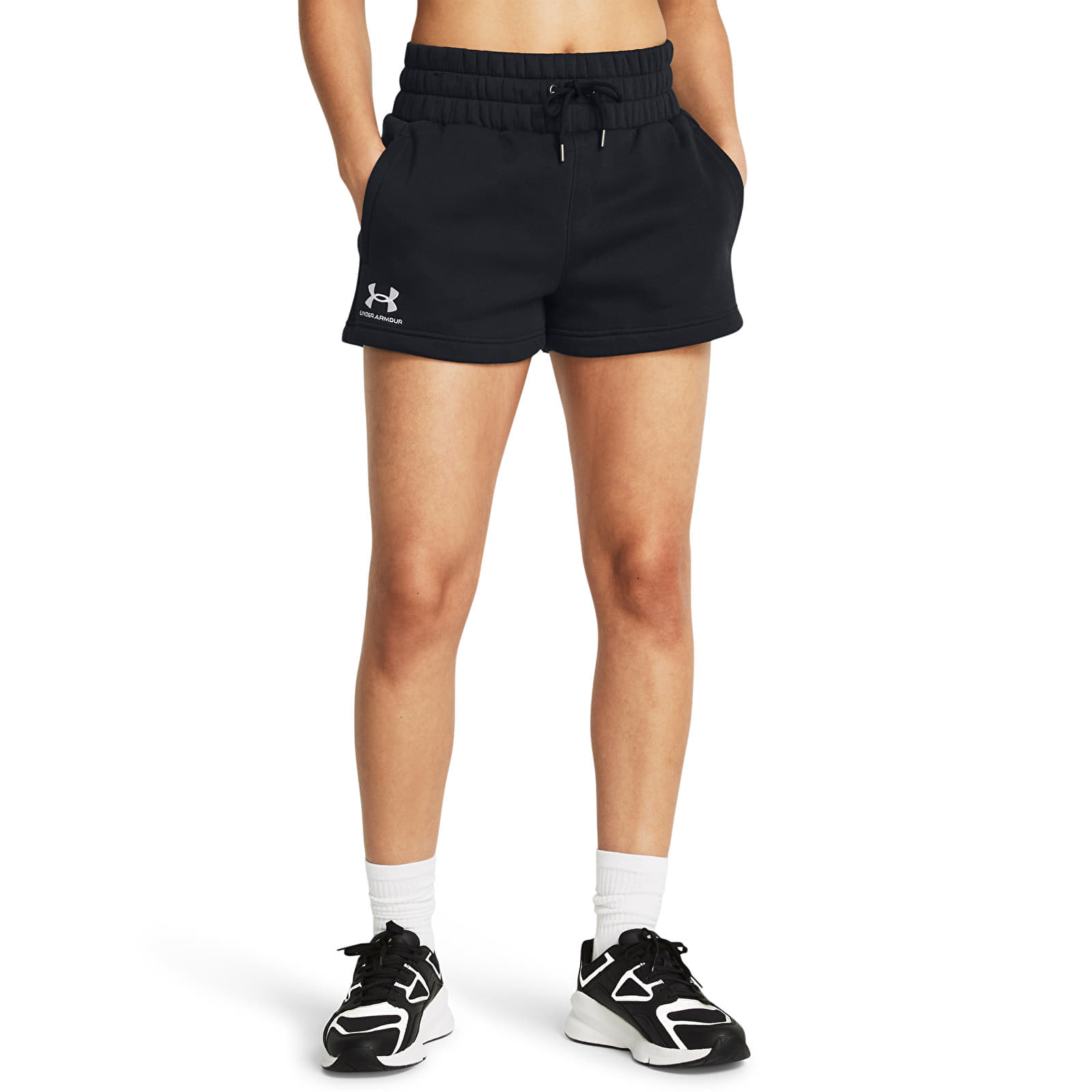 Снимка на Къси панталони Under Armour Icon Fleece Boxer Short Black/ White XL