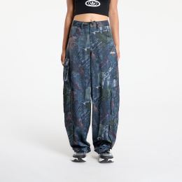 Снимка на Панталони adidas Originals Leaf Camo Print Satin Cargo Joggers Black/ White 30