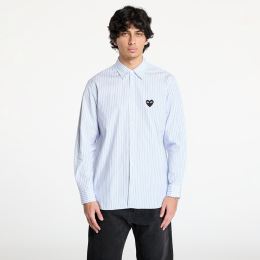 Снимка на Риза Comme des Garçons PLAY Black Heart Striped Shirt UNISEX White/ Light Blue XXS