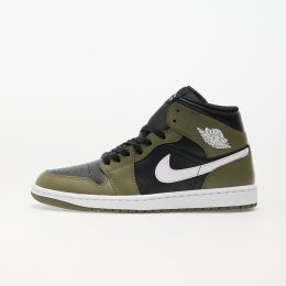 Снимка на Сникърси Air Jordan 1 Mid Black/ White-Medium Olive-Sail EUR 40