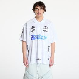 Снимка на Тениска A BATHING APE Flame Pattern Overall Print Half Zip Relax Fit Polo Shirt UNISEX White XL