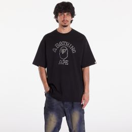 Снимка на Тениска A BATHING APE Rhinestone College Relaxed Fit Tee Black L