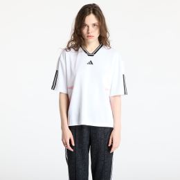 Снимка на Тениска adidas Tiro Cut 3 Stripes Color Block Boyfriend T-Shirt White/ Black/ True Pink L