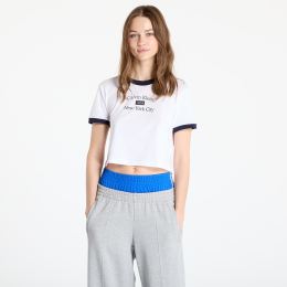 Снимка на Тениска Calvin Klein Jeans Drapey Jersey Crop Brilliant White/ Baritone Blue S