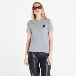 Снимка на Тениска Comme des Garçons PLAY Heart Logo Polo Short Sleeve Tee Grey S