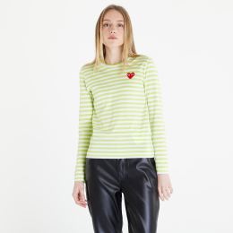 Снимка на Тениска Comme des Garçons PLAY Heart Logo Tee Lime/ White M