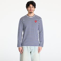 Снимка на Тениска Comme des Garçons PLAY Stripe Emblem x Metalstone Long Sleeve Tee UNISEX Navy/ White L