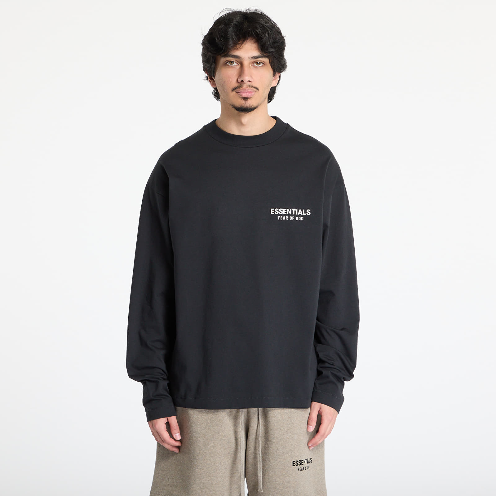 Снимка на Тениска Fear of God Essentials Classic Fit Long Sleeve Tee Jet Black XL