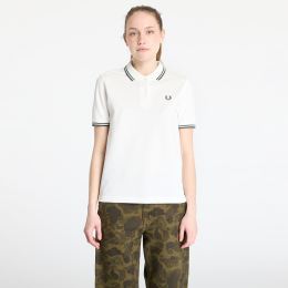 Снимка на Тениска FRED PERRY Twin Tipped Shirt Snow White/ Court Green 40