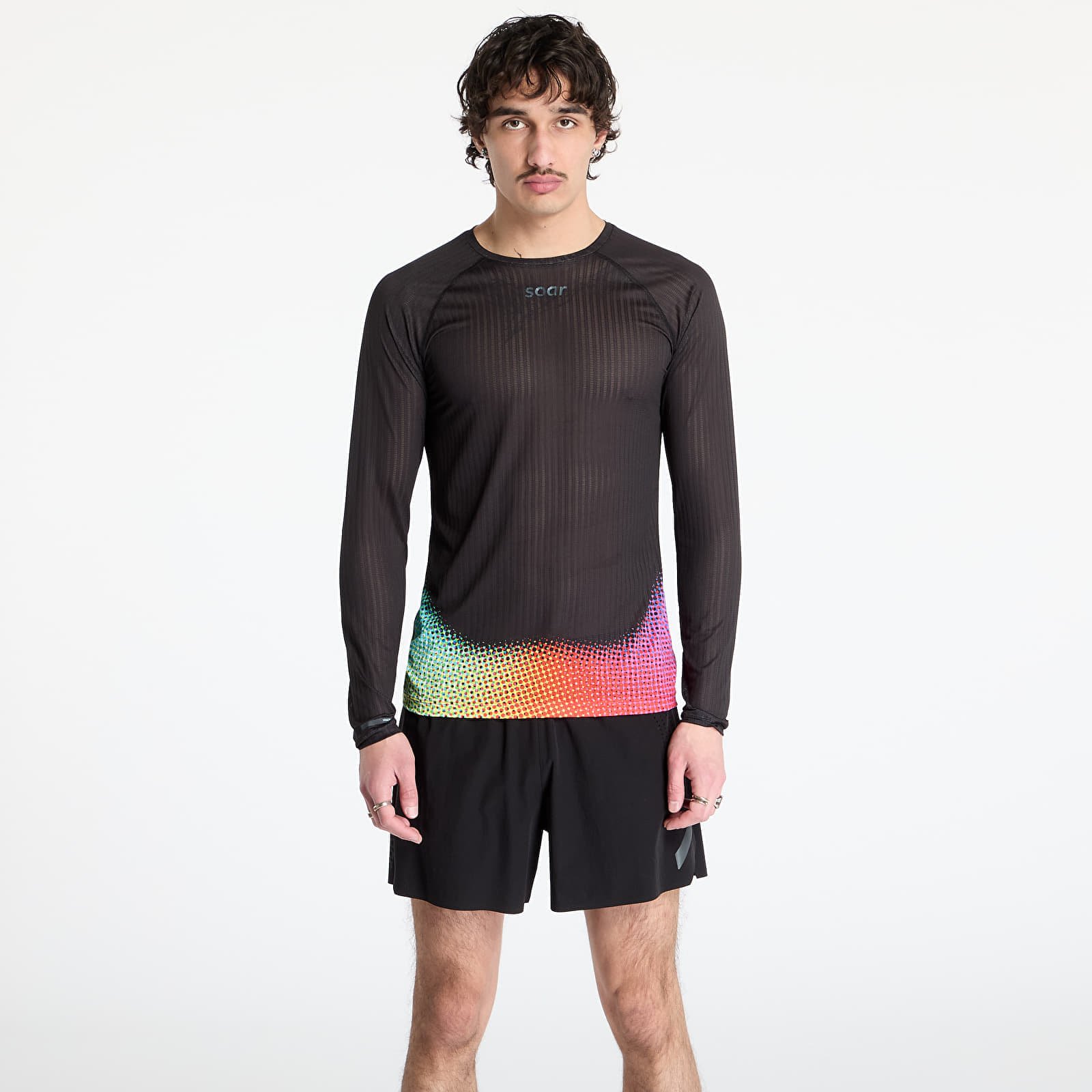 Снимка на Тениска SOAR Running Men's Race Base Layer T-Shirt Black/Rainbow Dot XL
