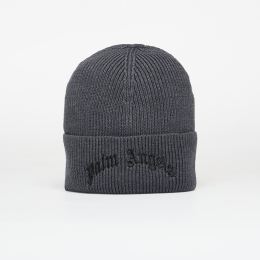 Снимка на Шапка Palm Angels Curved Logo Beanie Anthracite/ Black Universal
