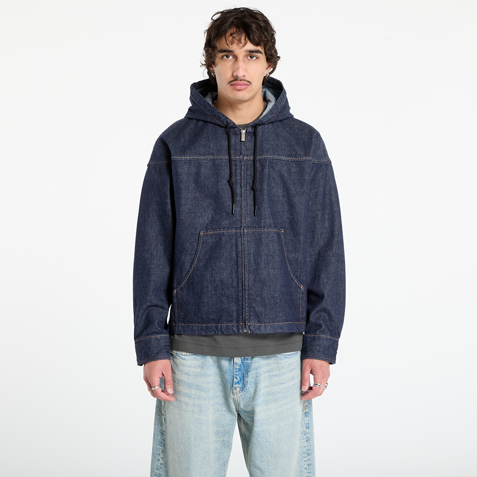 Снимка на Яке Calvin Klein Jeans Denim Zip Front Hood Jacket Blue S