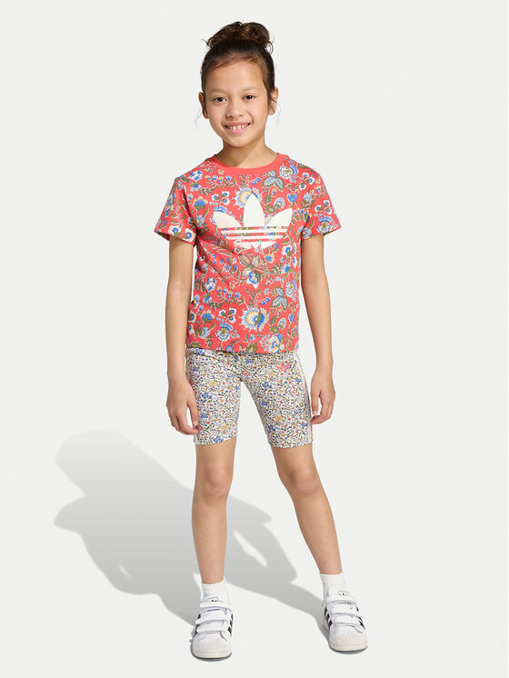 Снимка на adidas Комплект тишърт и панталонки Liberty London JV7721 Червен Slim Fit
