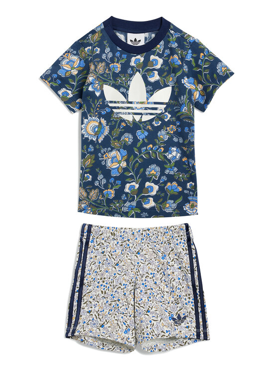 Снимка на adidas Комплект тишърт и панталонки Liberty London JY3017 Тъмносин Regular Fit