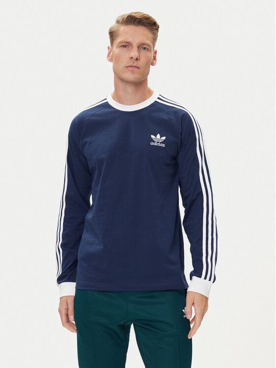 Снимка на adidas Тениска с дълъг ръкав adicolor Classics 3-Stripes IM9428 Тъмносин Slim Fit