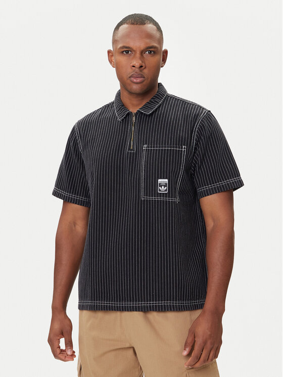 Снимка на adidas Тениска с яка и копчета Wabash JW0171 Черен Loose Fit
