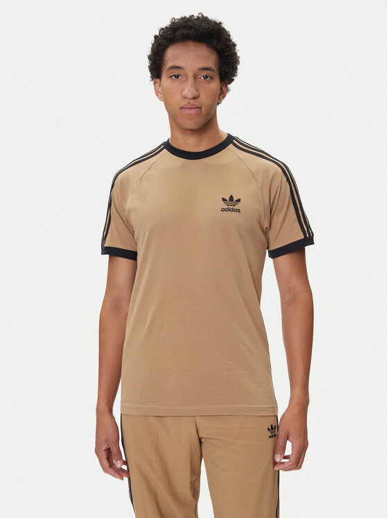 Снимка на adidas Тишърт adicolor Classics 3-Stripes JY1370 Бежов Slim Fit