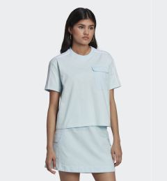 Снимка на adidas Тишърт Adicolor Classics Poplin Back Loose Tee HL9302 Светлосиньо Loose Fit