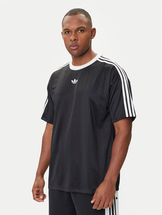 Снимка на adidas Тишърт adicolor Jacquard JW5876 Черен Loose Fit