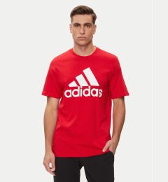 Снимка на adidas Тишърт Essentials Single Jersey Big Logo T-Shirt IC9352 Червен Regular Fit