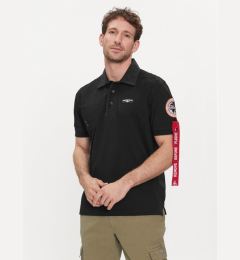 Снимка на Aeronautica Militare Тениска с яка и копчета 241PO1769J611 Черен Regular Fit