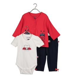 Снимка на Blue Seven Комплект боди, панталон и елек 422173 X Червен Regular Fit