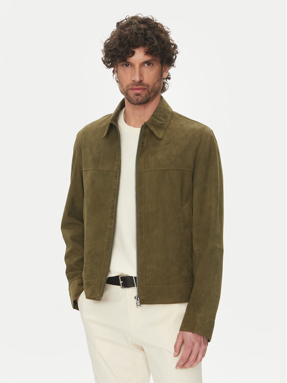 Снимка на BOSS Кожено яке H-Malbano5 50528014 Зелен Regular Fit