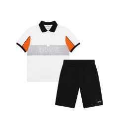 Снимка на Boss Комплект от тениска с яка и къси панталони J28112 D Черен Regular Fit