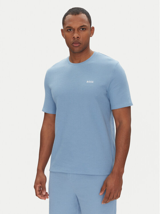 Снимка на BOSS Тениска на пижама Waffle T-Shirt 50535891 Светлосиньо Regular Fit