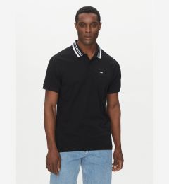 Снимка на BOSS Тениска с яка и копчета 50538176 Черен Regular Fit