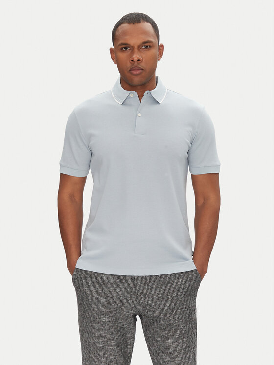 Снимка на BOSS Тениска с яка и копчета H-Prout 59 50527650 Светлосиньо Regular Fit