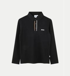 Снимка на Boss Тениска с яка и копчета J51175 S Черен Regular Fit