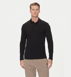 Снимка на BOSS Тениска с яка и копчета Plisy 50536609 Черен Regular Fit