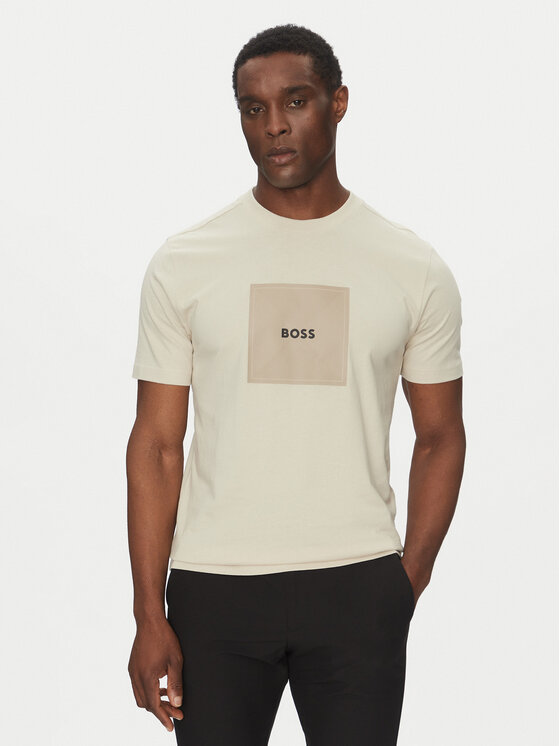 Снимка на BOSS Тишърт Logo 50538096 Бежов Regular Fit