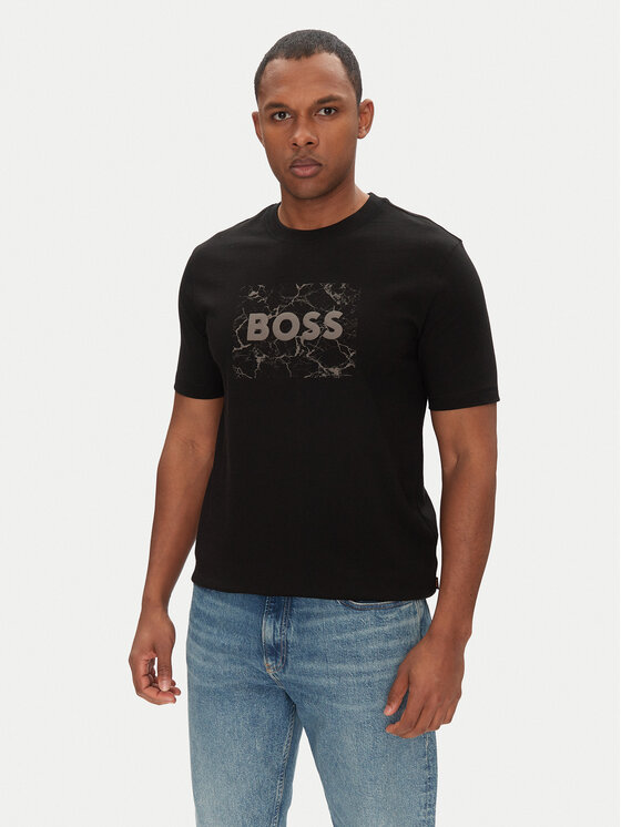 Снимка на BOSS Тишърт Te_Logospace 50539186 Черен Regular Fit