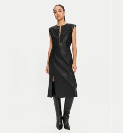 Снимка на Bruuns Bazaar Кожена рокля Agathea BBW4183 Черен Slim Fit