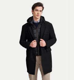 Снимка на Bugatti Преходно палто 635628 61050 Черен Regular Fit