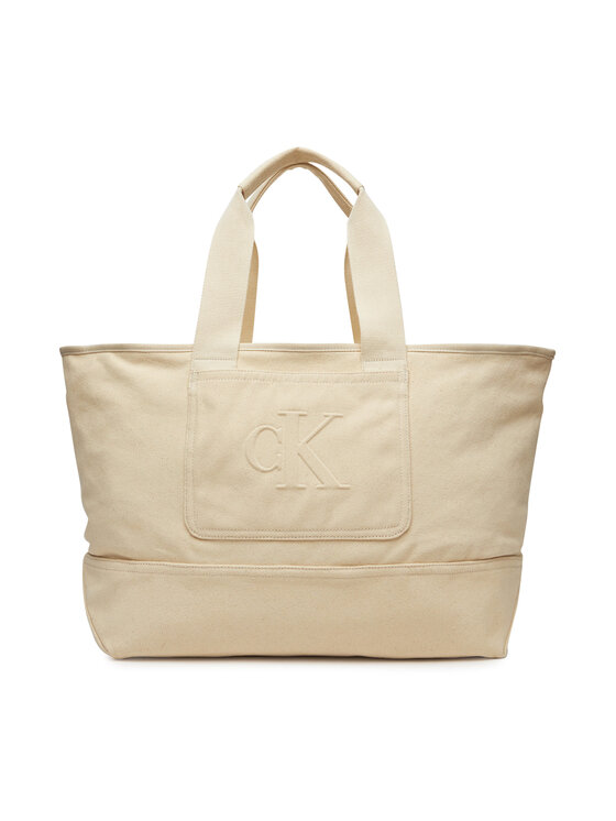 Снимка на Calvin Klein Jeans Дамска чанта Pocket Canvas Zip Weekender LV04G3093G Екрю