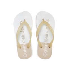 Снимка на Calvin Klein Jeans Джапанки Beach Sandal Flatform Monologo YW0YW01617 Екрю
