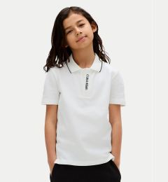 Снимка на Calvin Klein Jeans Тениска с яка и копчета Embro Logo IB0IB02542 D Бял Regular Fit