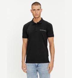 Снимка на Calvin Klein Jeans Тениска с яка и копчета Institutional J30J325495 Черен Regular Fit