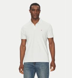 Снимка на Calvin Klein Jeans Тениска с яка и копчета LV040EM269 Бял Regular Fit