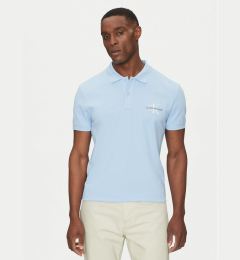 Снимка на Calvin Klein Jeans Тениска с яка и копчета Monologo J30J325664 Светлосиньо Regular Fit