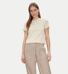 Снимка на Calvin Klein Jeans Тишърт Monologo Baby Tee J20J223113 Бежов Slim Fit