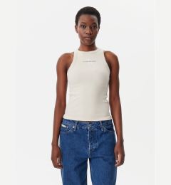 Снимка на Calvin Klein Jeans топ Monologo J20J225301 Бежов Slim Fit
