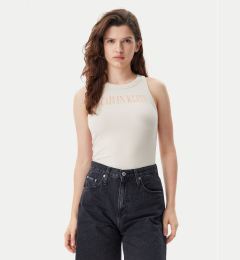 Снимка на Calvin Klein Jeans топ Varsity J20J225520 Бежов Slim Fit