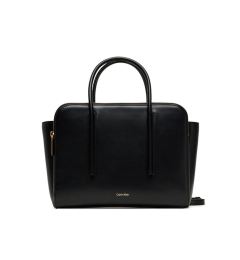 Снимка на Calvin Klein Дамска чанта Carryall Mini Leather Tote Bag LV04F3034G Черен